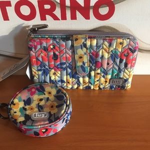 LUG - Tram wallet and Coin Pouch in Wildflower Multi - NWOT